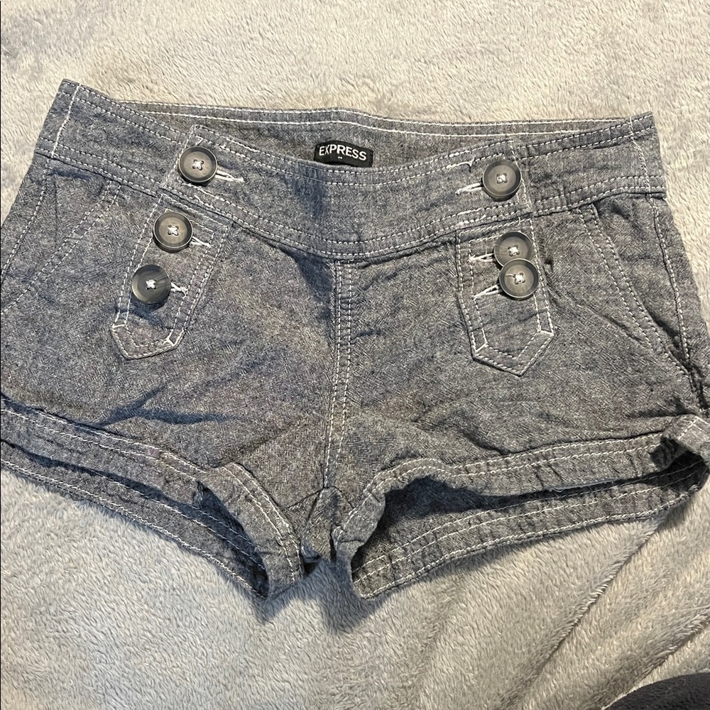 Express Charcoal Buttoned Dress Shorts Sz 0